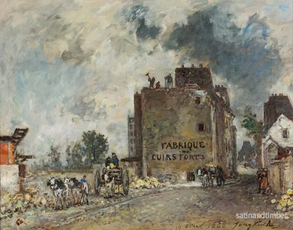 Reproduktion av målningen av rivningsarbeten på Francs-Bourgeois-gatan Saint-Marcel - Johan Barthold Jongkind - Bild 2