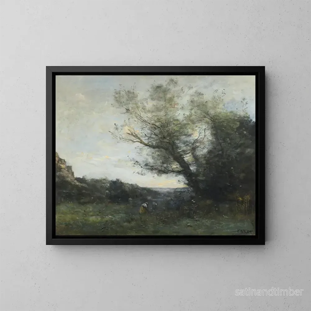 Reproduktion av målningen Souvenir d’Italie. La cueillette – Jean-Baptiste-Camille Corot Reproduktion av målningen Souvenir d’Italie. La cueillette – Jean-Baptiste-Camille Corot