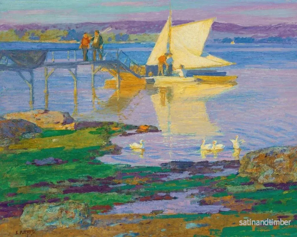 Reproduktion av målningen Båt vid kajen - Edward Henry Potthast - Bild 2