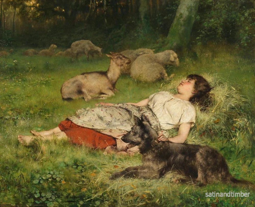 Reproduktion av målningen Bergère endormie - Évariste Carpentier - Bild 2