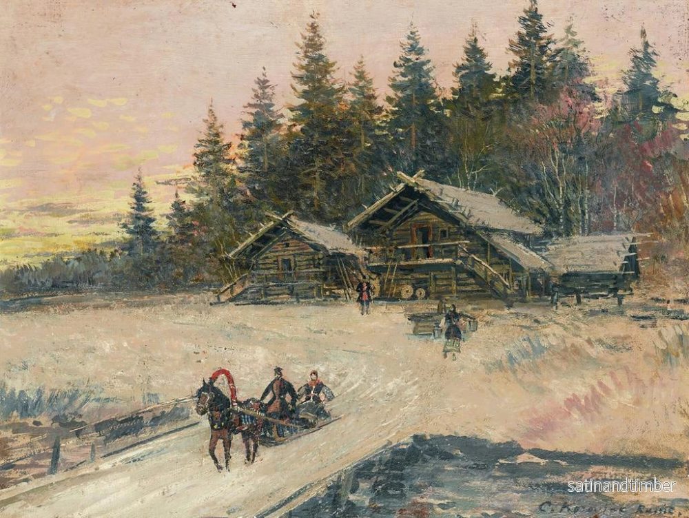 Reproduktion av målningen vinterscen med trojka - Konstantin Alexeïevitch Korovine - Bild 2