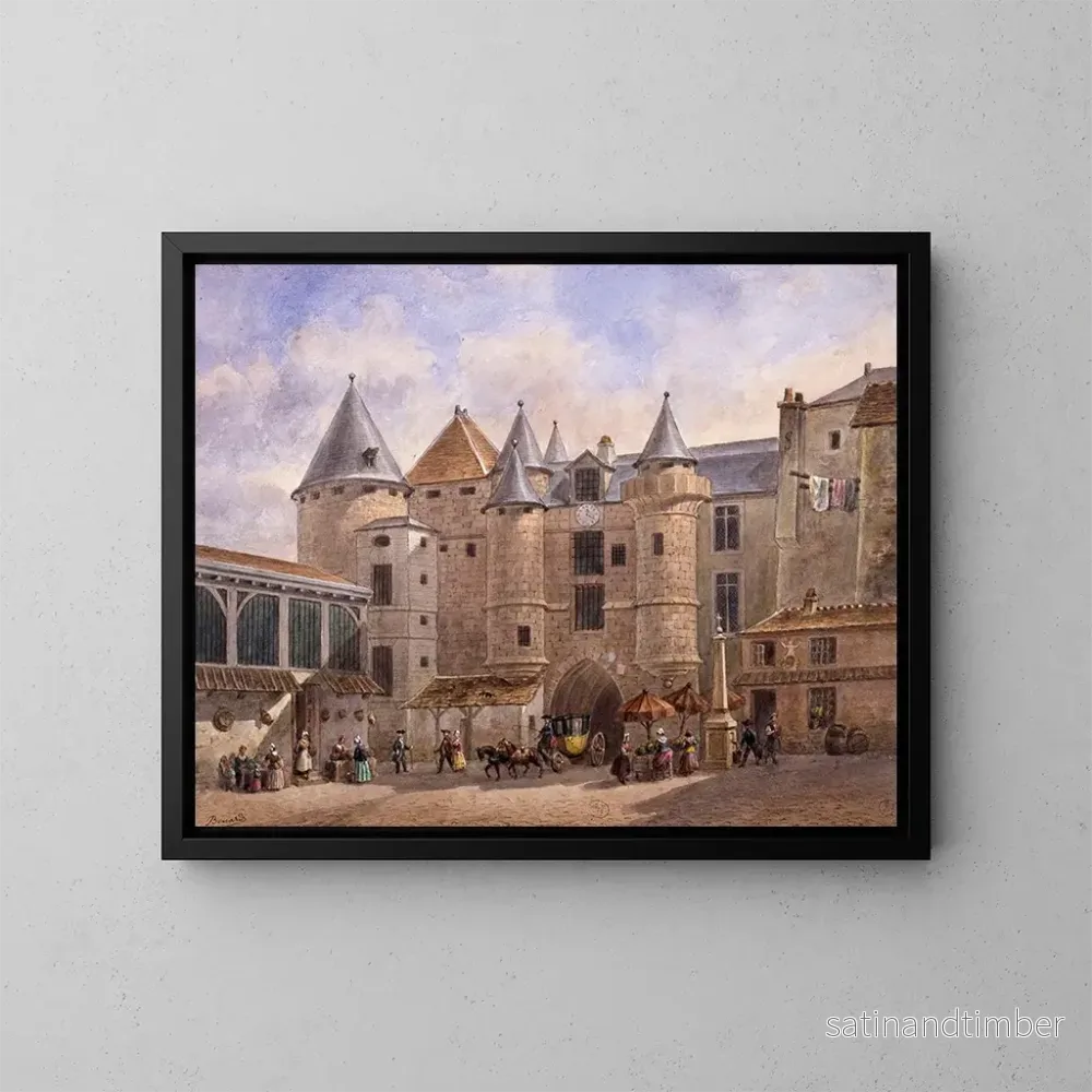 Reproduktion av målningen Le Grand Châtelet från 1700-talet – Auguste Sébastien Bénard Reproduktion av målningen Le Grand Châtelet från 1700-talet – Auguste Sébastien Bénard