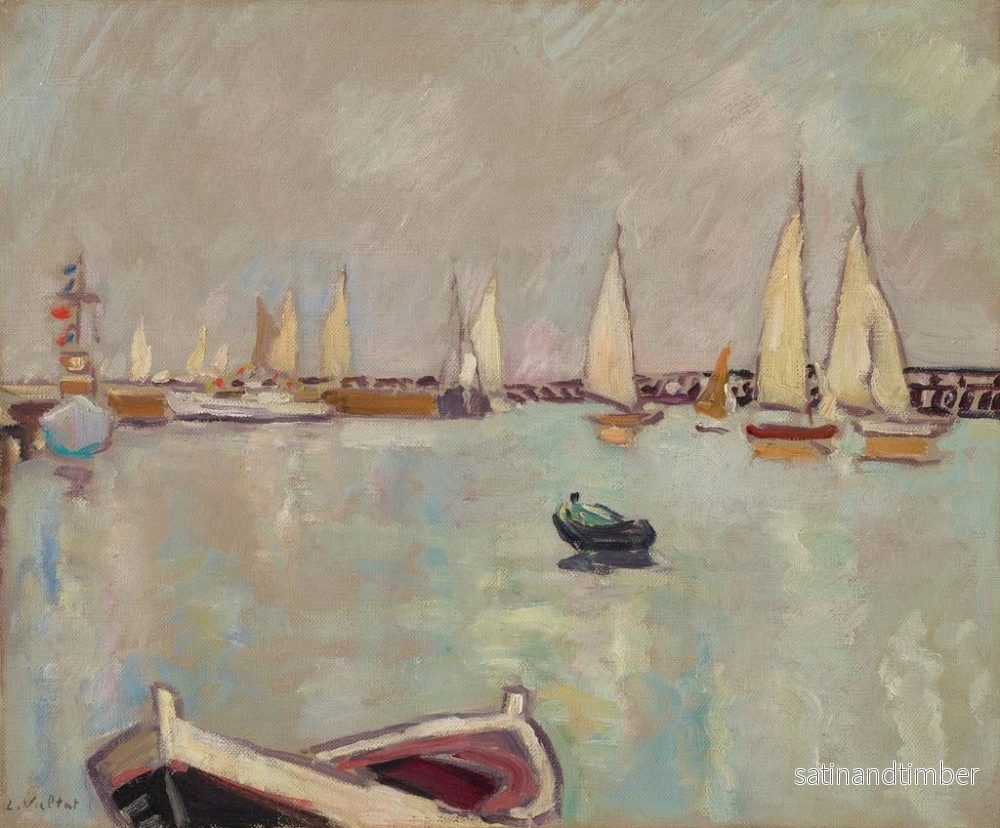 Reproduktion av målningen av båtar och segelbåtar i Ouistreham - Louis Valtat - Bild 2