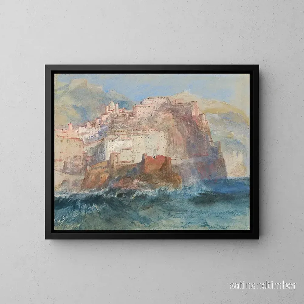 Reproduktion av målningen Gênes vy över havet med Santa Maria Assunta-kyrkan i Carignano - Joseph Mallord William Turner