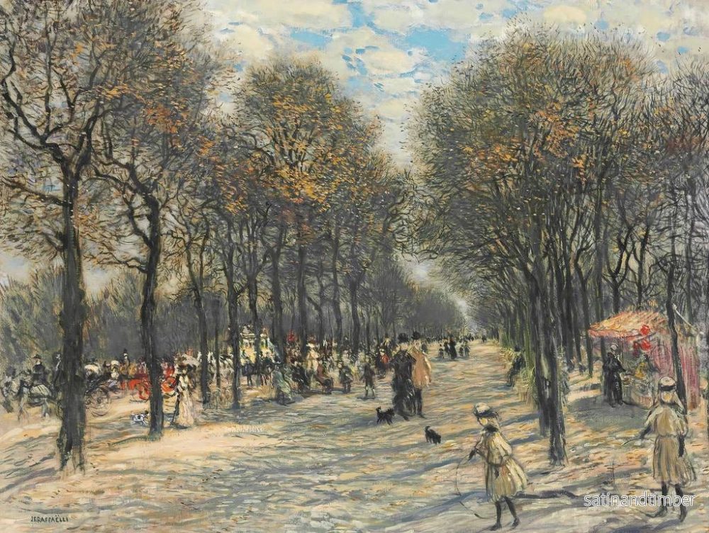 Reproduktion av målningen Alla träd på Champs-Élysées - Jean François Raffaëlli - Bild 2