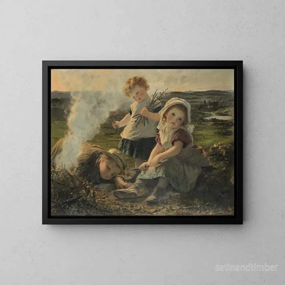 Reproduktion av målningen Le Bûcher - Sophie Anderson