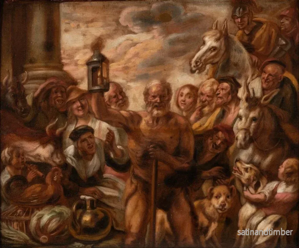 Reproduktion av målningen Diogène på jakt efter en ärlig man - Jacob Jordaens - Bild 2