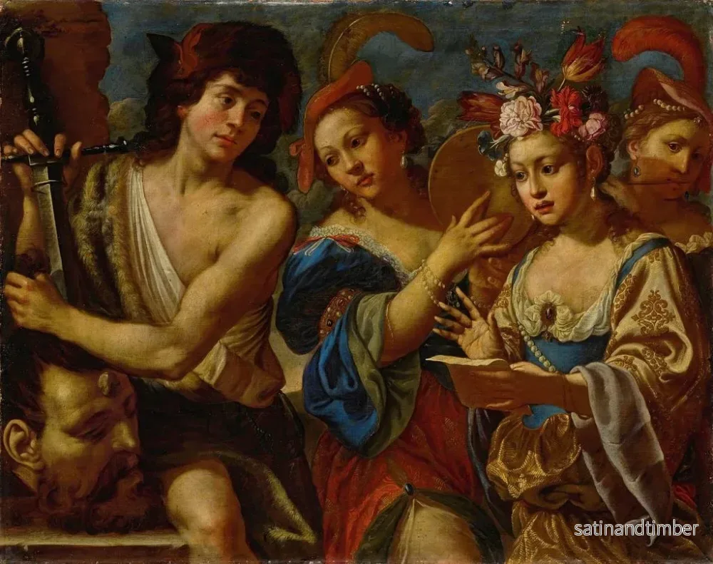 Reproduktion av målningen Le Triomphe de David - Giovanni Francesco Guerrieri - Bild 2