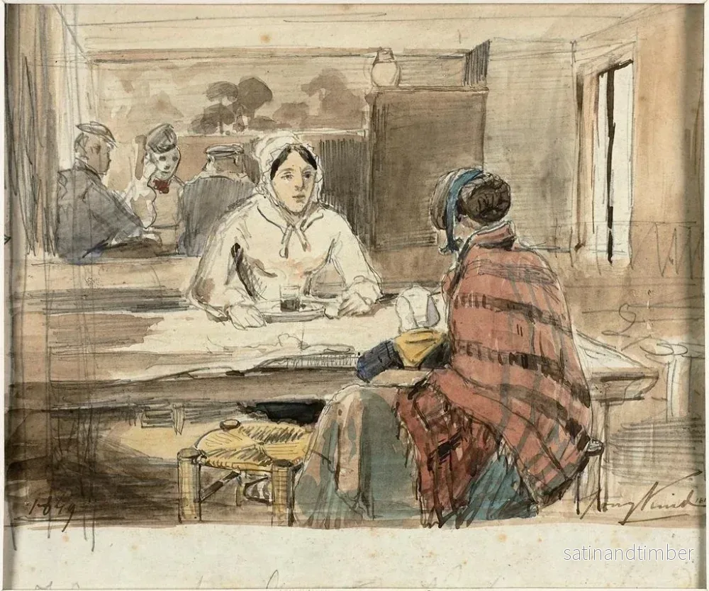Reproduktion av målningen Två kvinnor i ett café - Johan Barthold Jongkind - Bild 2
