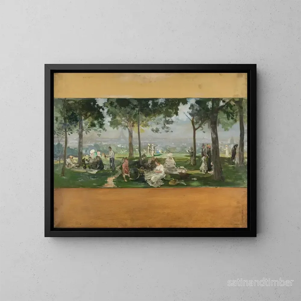 Reproduktion av målningen Vue de Paris depuis Vanves - Paul Léon Félix Schmitt