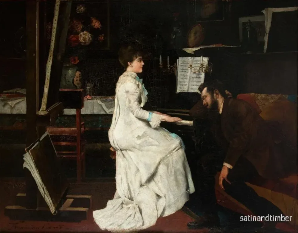Reproduktion av målningen vid piano - Stanisław Lentz - Bild 2