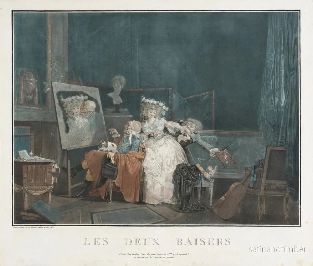 Reproduktion av målningen Les Deux Baisers - Philibert-Louis Debucourt - Bild 2