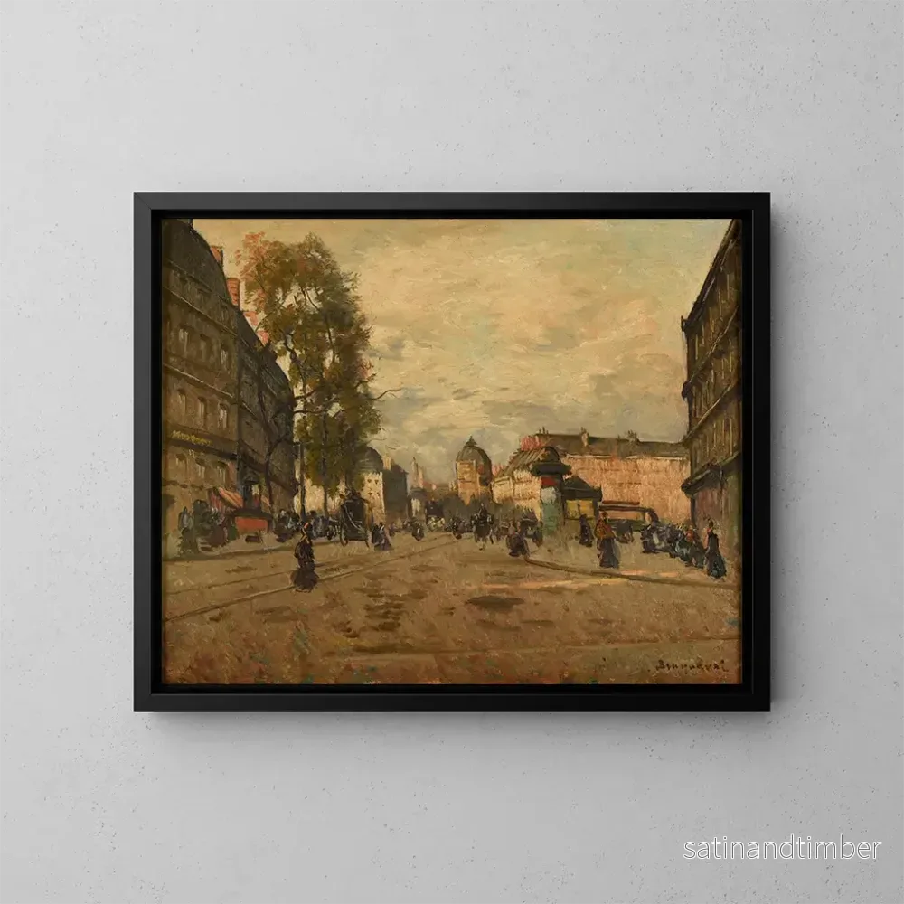 Reproduktion av målningen La place Saint-Michel, Paris - Louis Braquaval