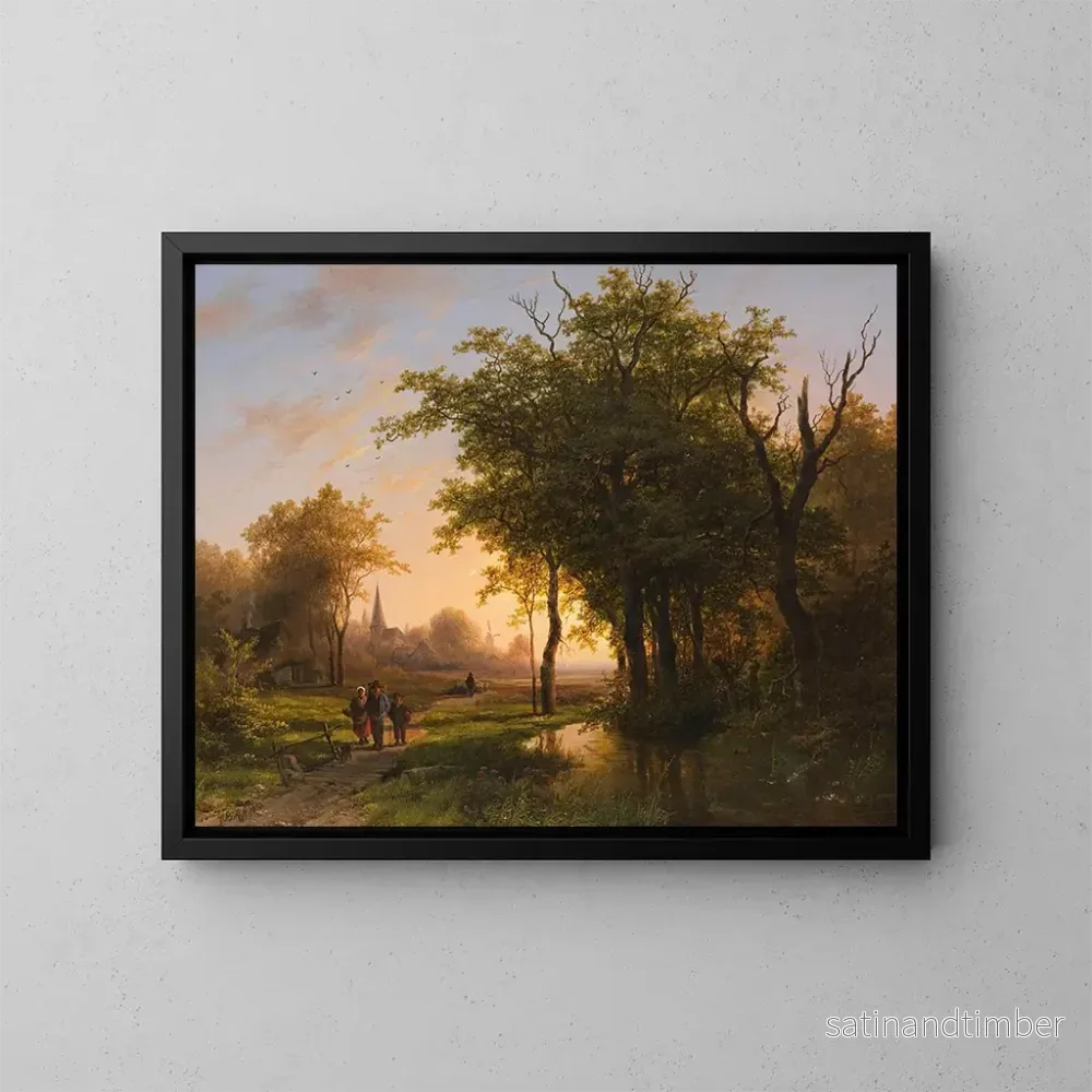 Reproduktion av målningen Landskapsbild med sjö - Johann Bernhard Klombeck