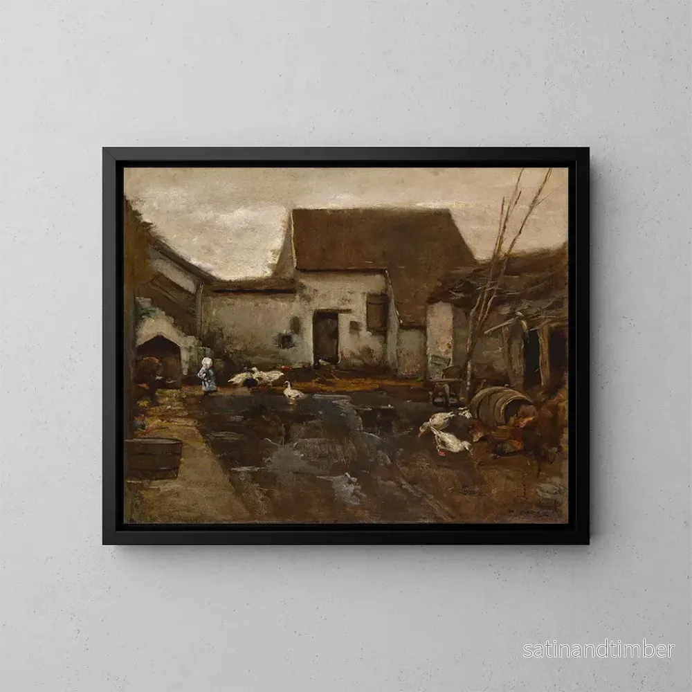Reproduktion av målningen Ferme à Barbizon - Max Liebermann