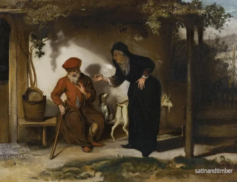 Reproduktion av målningen Tobie och hans fru Anne med en get - Barent Fabritius - Bild 2