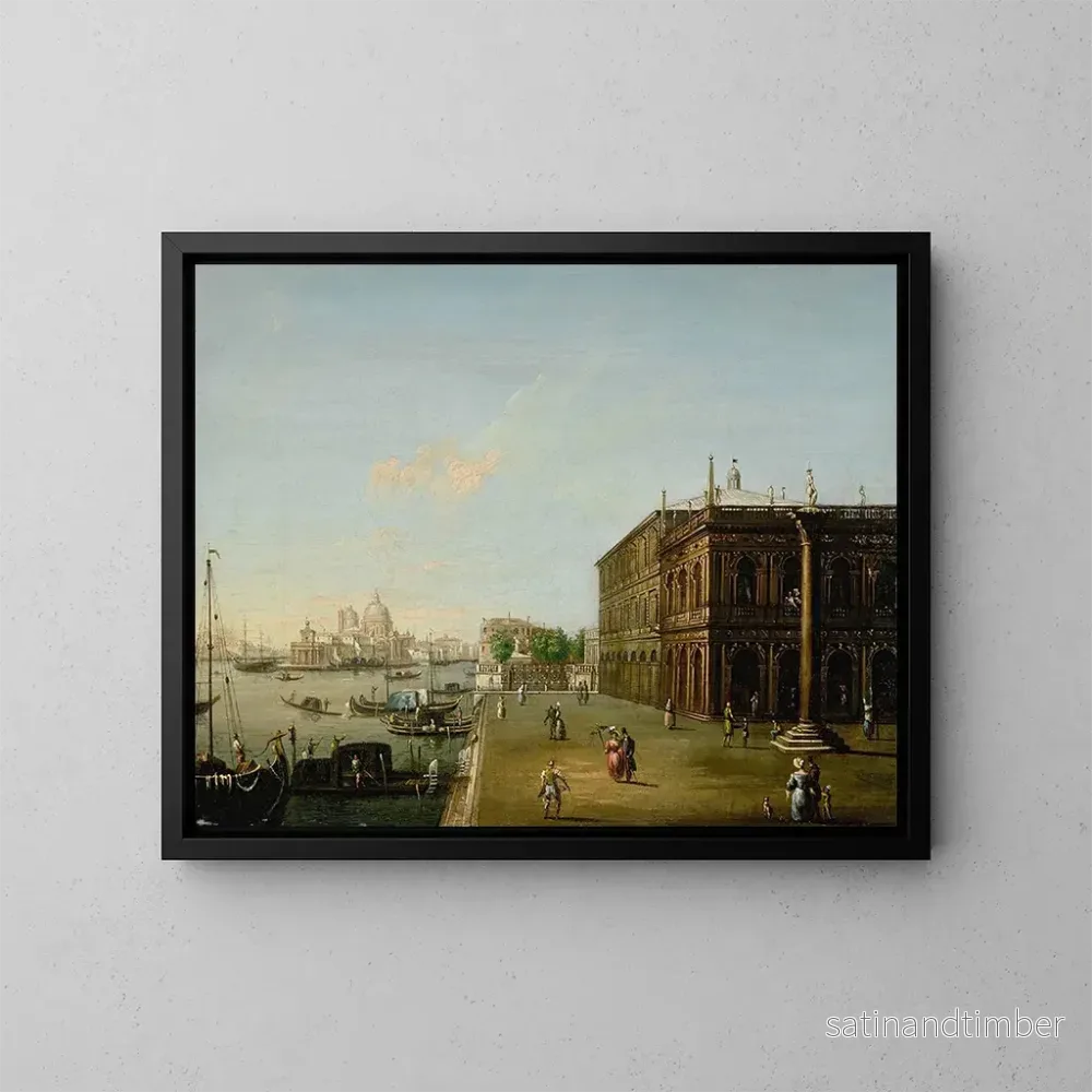 Reproduktion av målningen Venise, vy av Molo med Libreria – Giuseppe Borsato Reproduktion av målningen Venise, vy av Molo med Libreria – Giuseppe Borsato