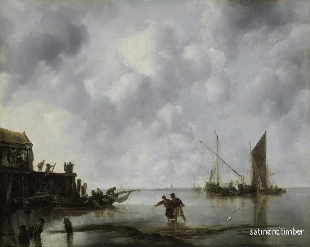 Reproduktion av målningen Båtar för fiske i ett lugnt vatten - Jan van de Cappelle - Bild 2