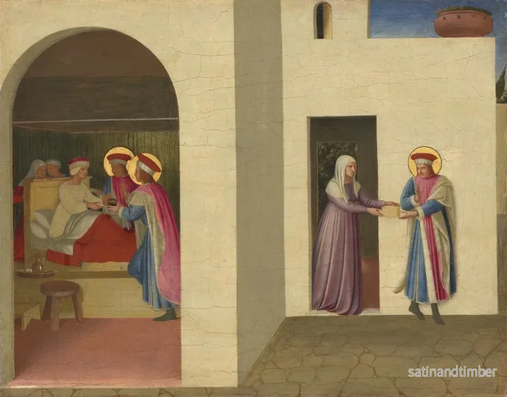 Reproduktion av målningen La guérison de Palladia par saint Côme et saint Damien - Fra Angelico - Bild 2