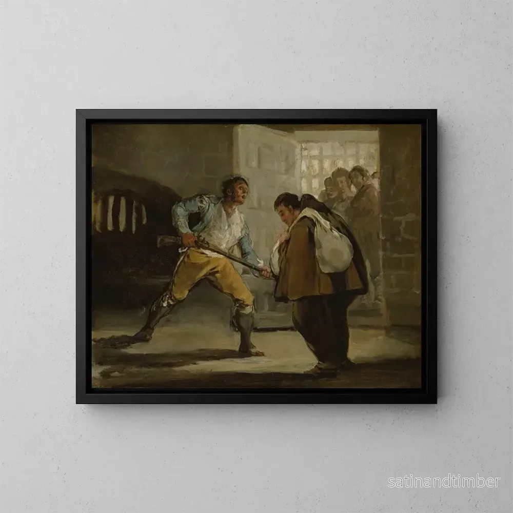 Reproduktion av målningen Le Maragato hotar broder Pedro de Zaldivia med sitt vapen – Francisco de Goya Reproduktion av målningen Le Maragato hotar broder Pedro de Zaldivia med sitt vapen – Francisco de Goya
