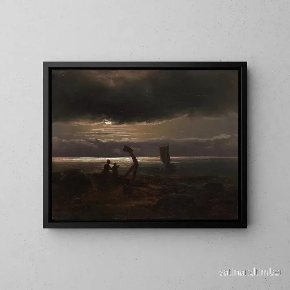 Reproduktion av målningen Mor och barn vid havet - Johan Christian Dahl