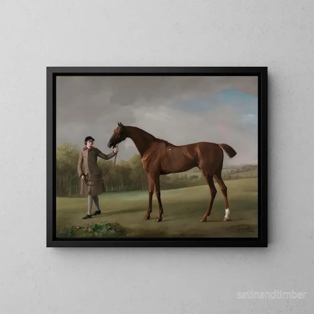 Reproduktion av målningen Lustre tenu par un valet - George Stubbs