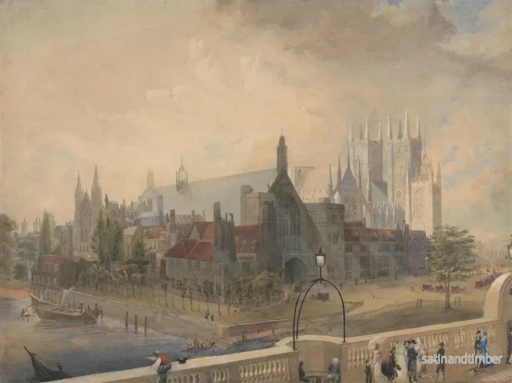 Reproduktion av målningen Vue de Westminster Hall et de l'abbaye depuis le pont - John Gendall - Bild 2