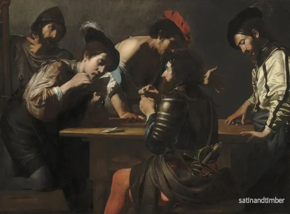 Reproduktion av målningen Soldater som spelar kort och tärningar, fuskare - Valentin de Boulogne - Bild 2