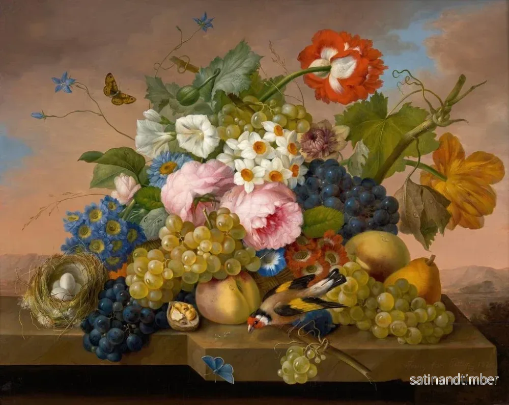 Reproduktion av målningen av blomsterstilleben - Franz Xaver Petter - Bild 2