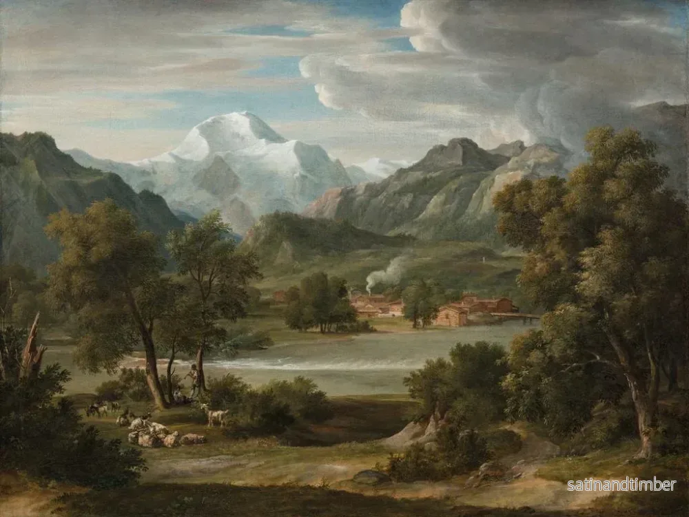 Reproduktion av målningen Vallée de Lauterbrunnen nära Unterseen med utsikt över Jungfrau - Joseph Anton Koch - Bild 2