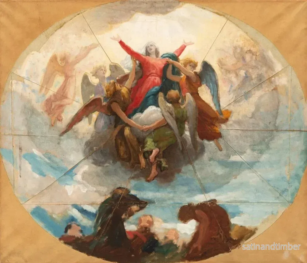 Reproduktion av målningen Studie för taket i madonnakapellet i La Rochelle - William Bouguereau - Bild 2