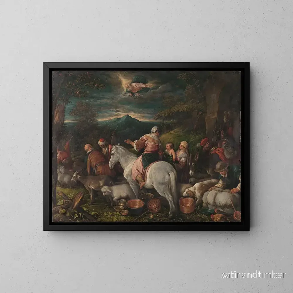 Reproduktion av målningen Abraham lämnar Haran – Francesco Bassano den Yngre Reproduktion av målningen Abraham lämnar Haran – Francesco Bassano den Yngre