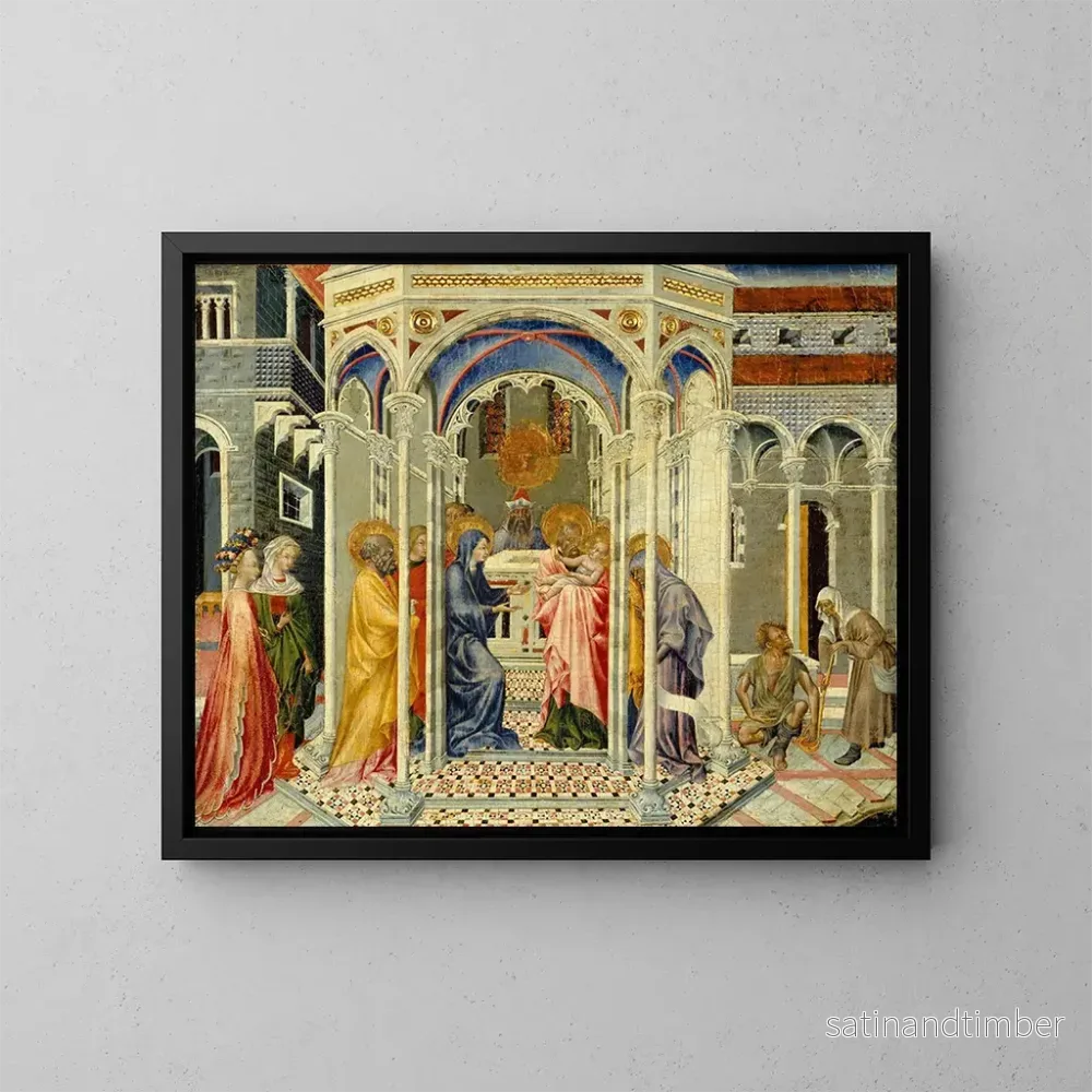 Reproduktion av målningen La Présentation du Christ au Temple - Giovanni di Paolo