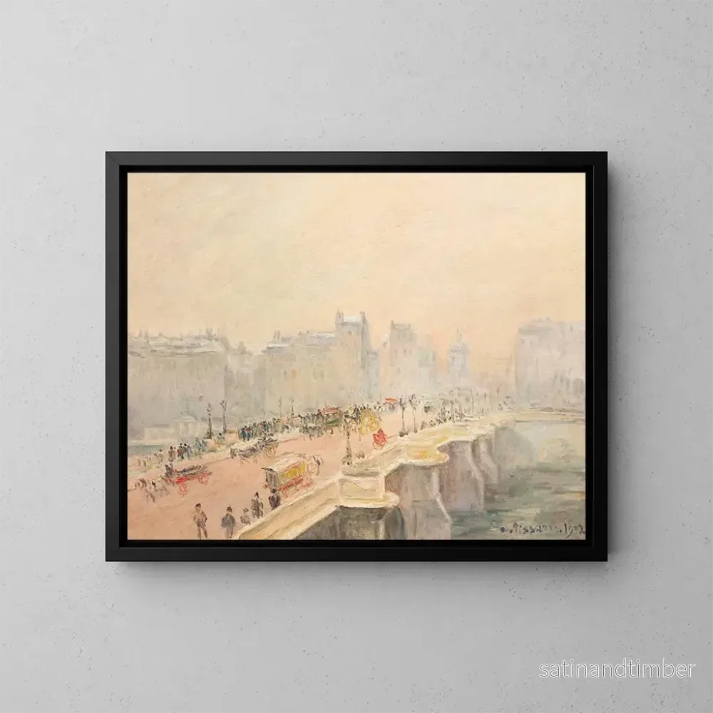 Reproduktion av målningen Le Pont Neuf, snö- och dimmeffekt - Camille Pissarro