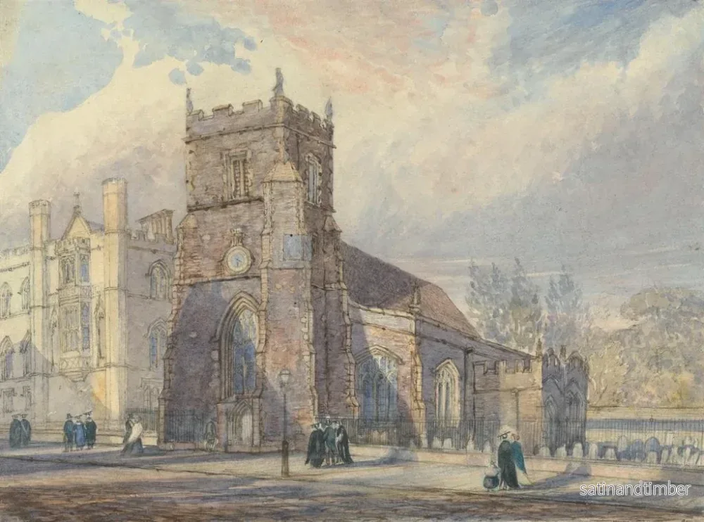 Reproduktion av målningen av Saint Botolph i Cambridge och Corpus Christi College - Joseph Murray Ince - Bild 2