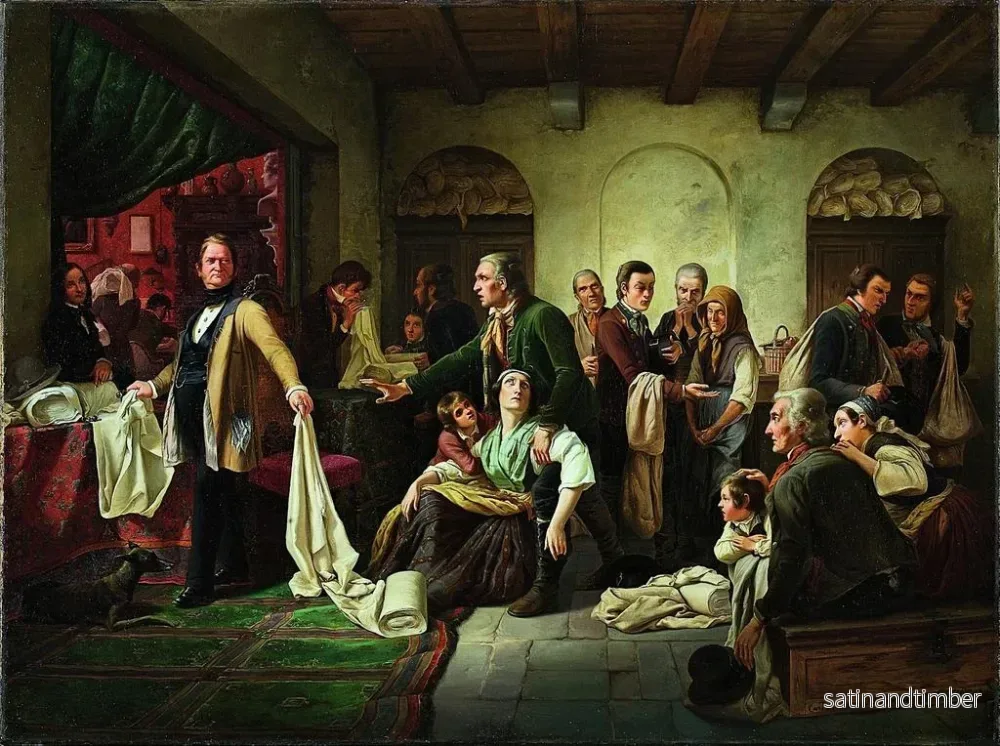Reproduktion av målningen Les tisserands silésiens - Karl Hübner - Bild 2