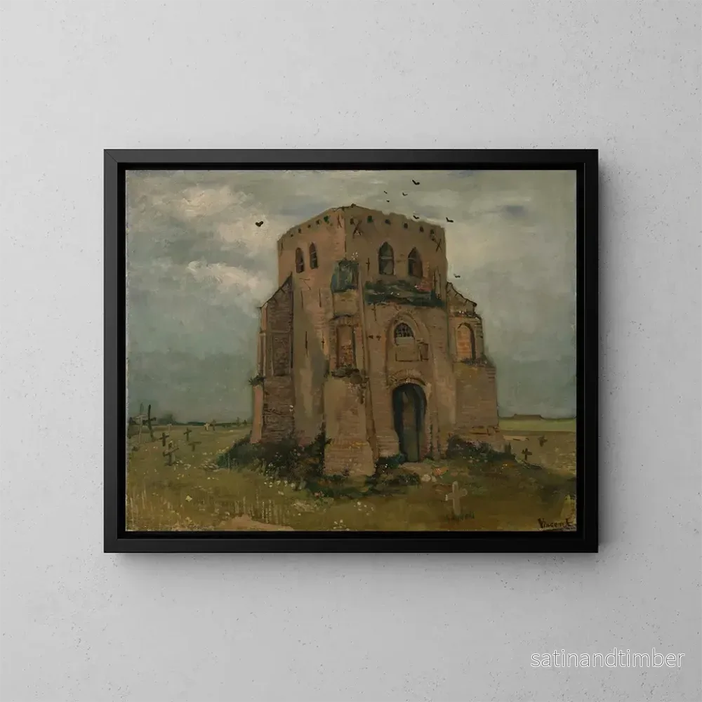 Reproduktion av målningen Le vieux clocher de Nuenen Le cimetière des paysans - Vincent van Gogh