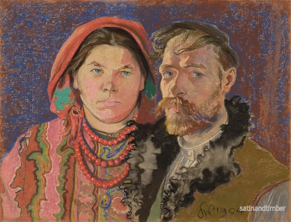 Reproduktion av målningen Självporträtt med min fru - Stanisław Wyspiański - Bild 2