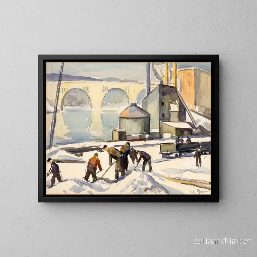 Reproduktion av målningen av CWA-arbetare vid Key Bridge - Edgar Nye