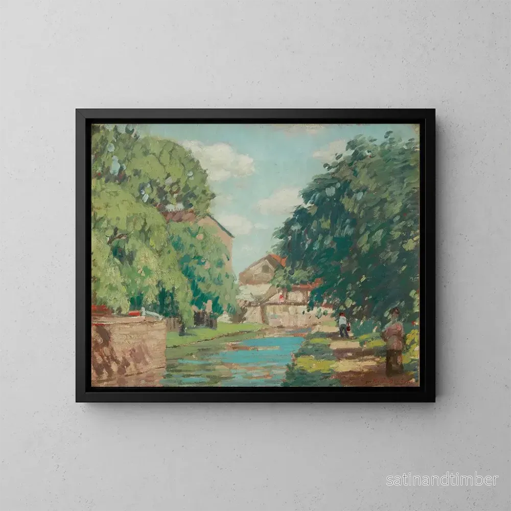Reproduktion av målningen Sentier de halage au bord du canal à New Hope – Rae Sloan Bredin Reproduktion av målningen Sentier de halage au bord du canal à New Hope – Rae Sloan Bredin