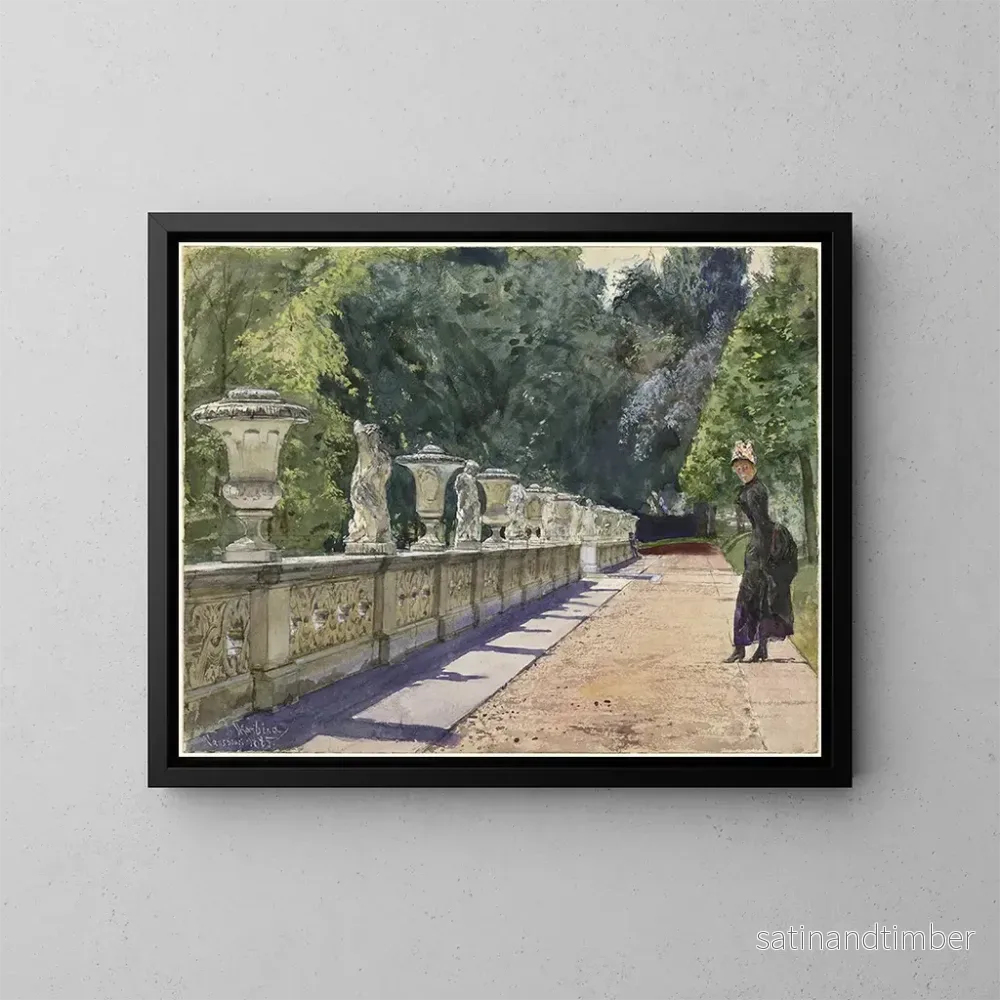 Reproduktion av målningen En promenad i Sanssouci-parken – Franz Skarbina Reproduktion av målningen En promenad i Sanssouci-parken – Franz Skarbina