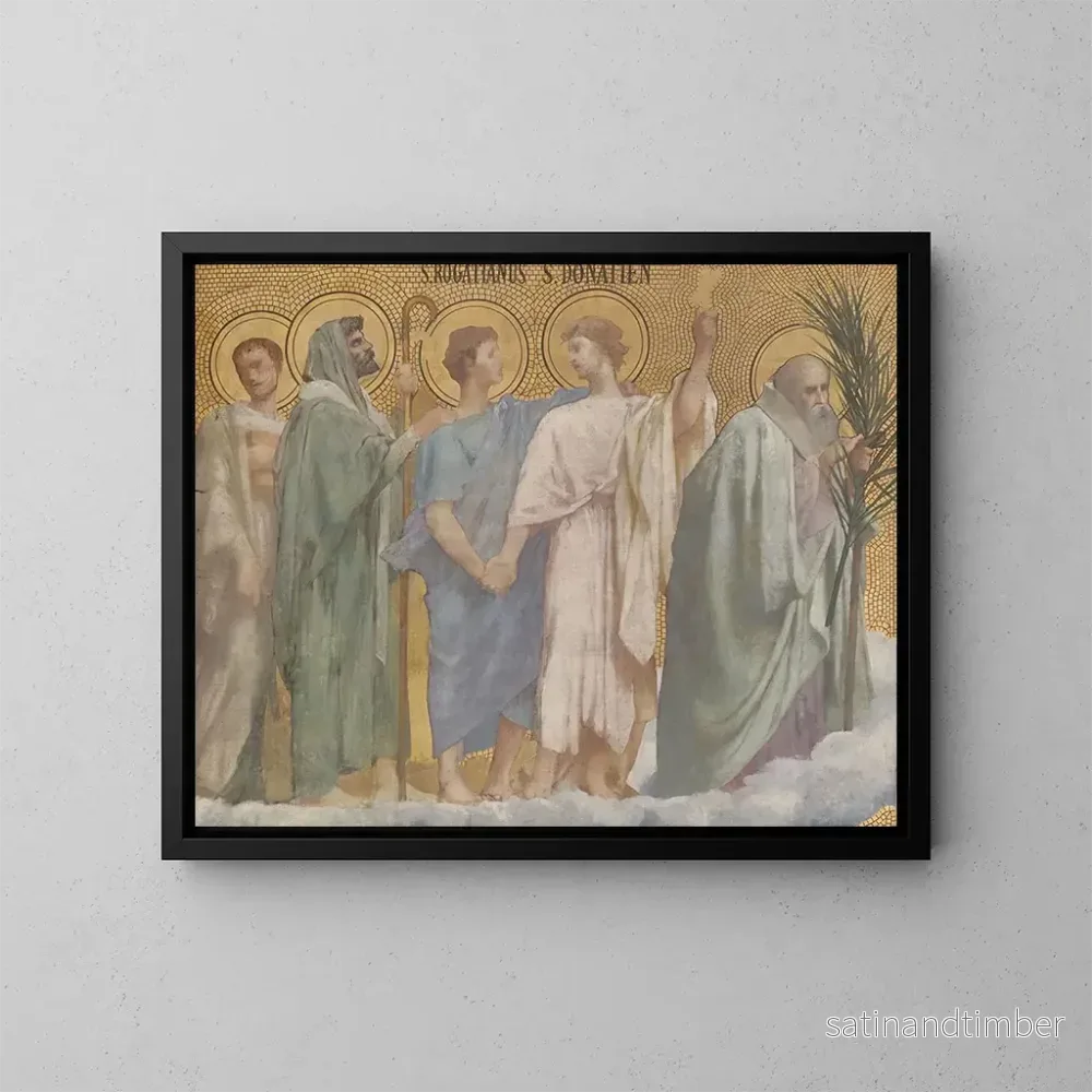 Reproduktion av målningen av processionen av de heliga martyrerna Rogatien och Donatien - Jules Élie Delaunay