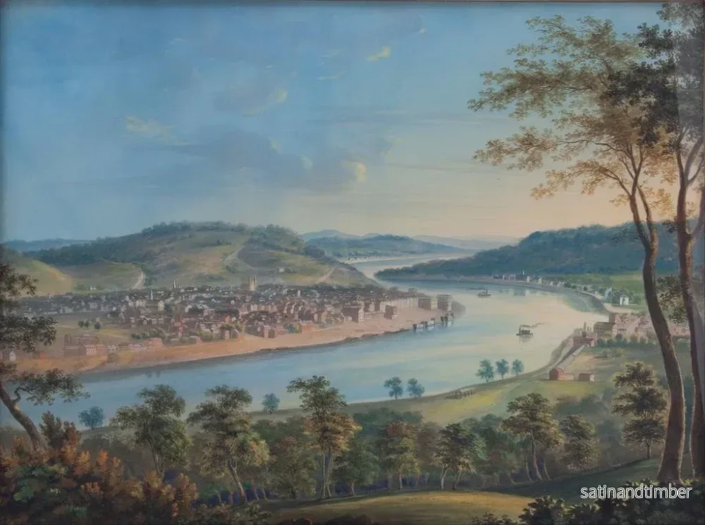Reproduktion av målningen Vue de Cincinnati depuis Covington - John Caspar Wild - Bild 2