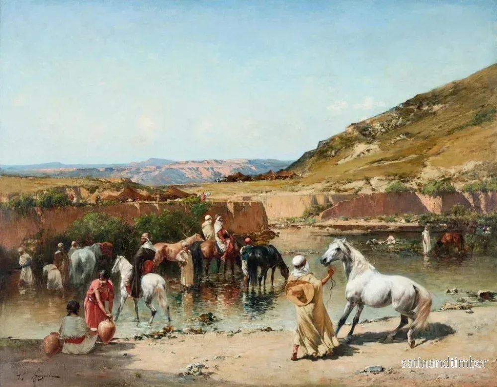 Reproduktion av målningen Au Wadi - Victor Huguet - Bild 2