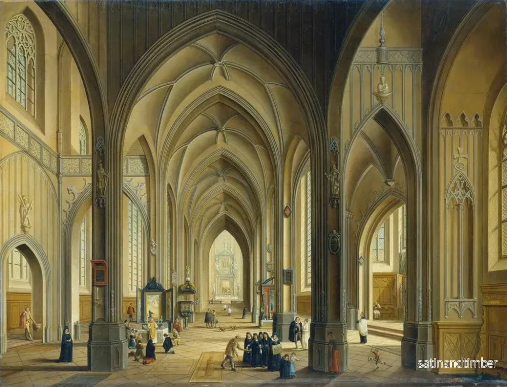 Reproduktion av målningen av ett gotiskt kyrkorum inomhus - Johann Ludwig Ernst Morgenstern - Bild 2
