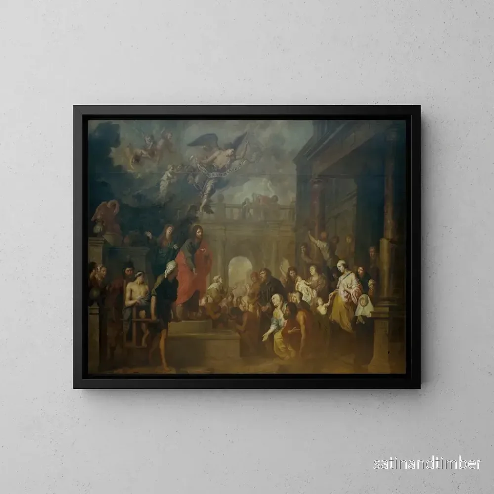 Reproduktion av målningen av Jesus som helar de sjuka vid Betesda-poolen - Theodoor Boeyermans