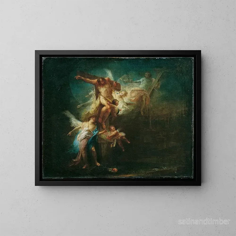 Reproduktion av målningen Le Christ emmène le bon larron au paradis - Johann Wolfgang Baumgartner