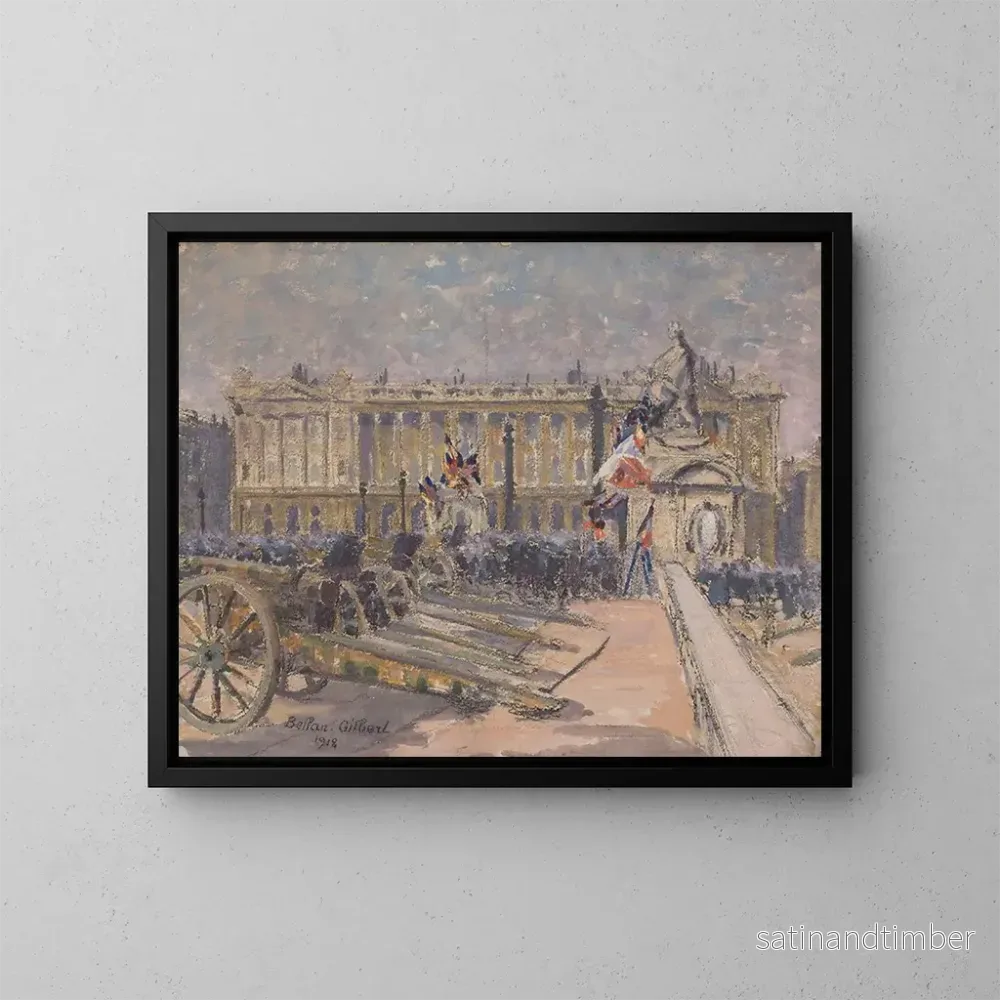 Reproduktion av målningen La place de la Concorde le jour de l'Armistice, le 11 novembre 1918 - Louis-Gilbert Bellan