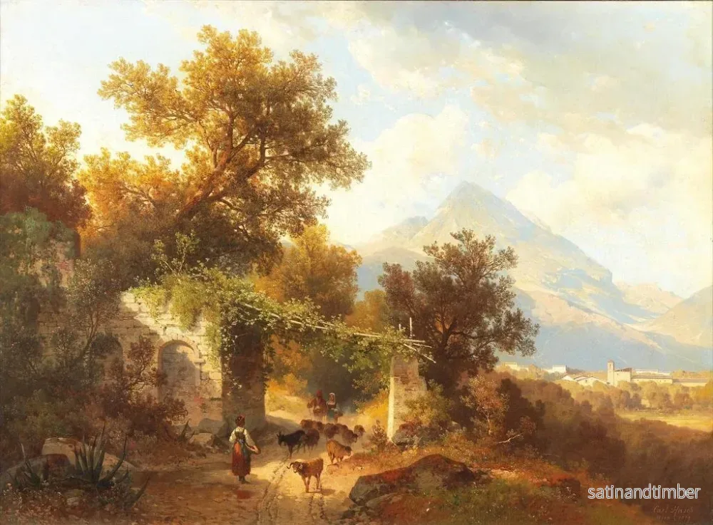 Reproduktion av målningen Vue de Varrone med Mount Saint-Martin i Sarca-dalen, Sydtyrol - Carl Hasch - Bild 2