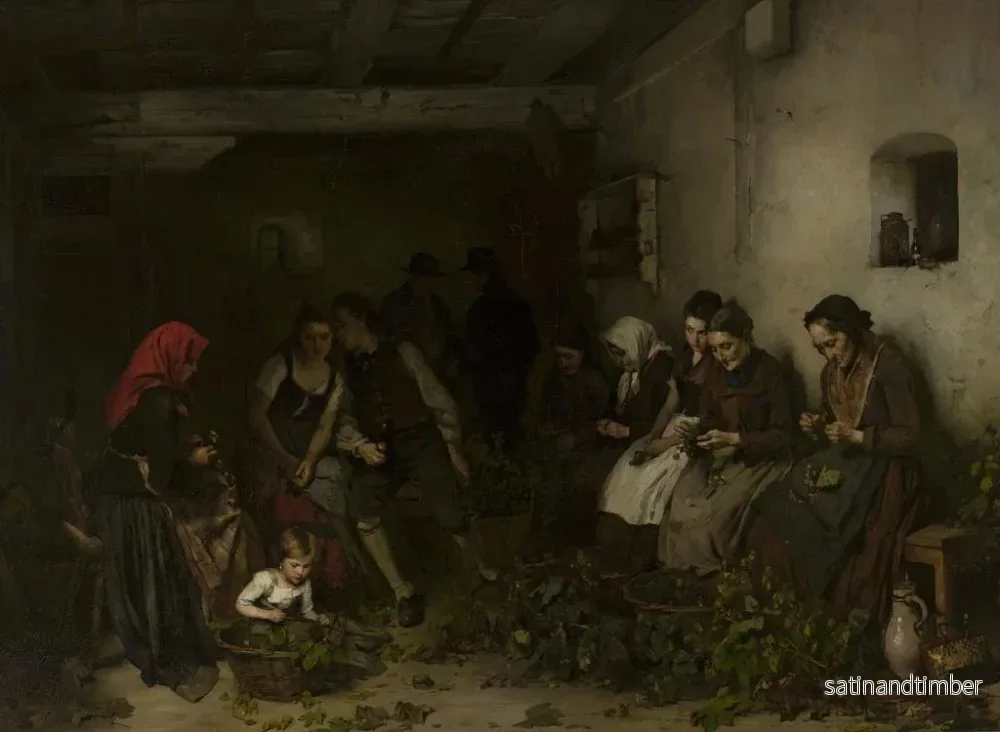 Reproduktion av målningen Egrenage du houblon - Rudolf Hirth du Frênes - Bild 2